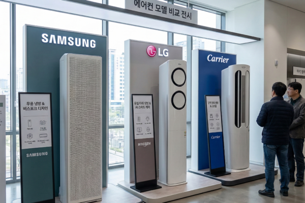 2026 에어컨 브랜드 비교 분석: 삼성 무풍, LG 휘센, 캐리어 성능 및 선택법
